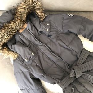 Abercrombie kids XL fur trim puffer jacket